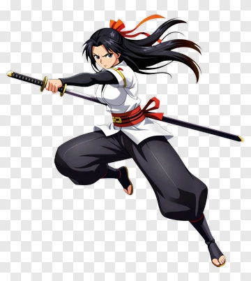Anime Character Holding A Sword PNG