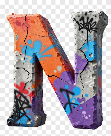 Graffiti Letter N PNG