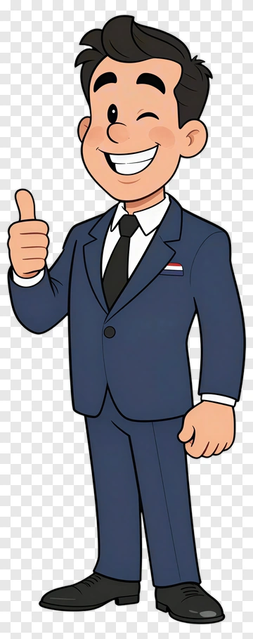 Cartoon Businessman Giving A Thumbs Up PNG