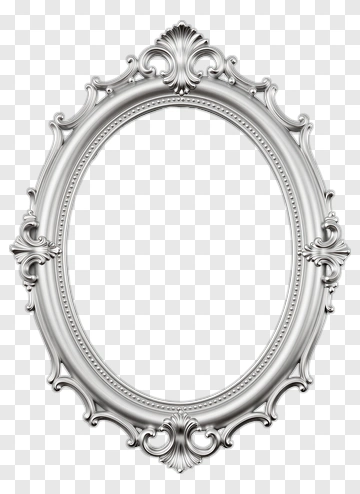 Ornate Silver Picture Frame PNG