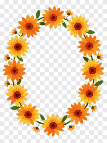 Sunflower Floral Wreath PNG