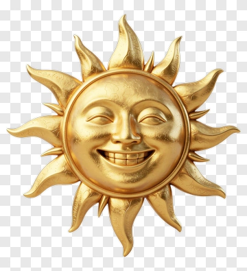 Smiling Golden Sun PNG
