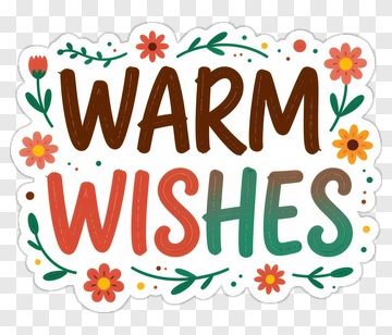 Warm Wishes Floral Design PNG