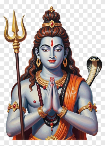 Hindu God Shiva With Trident And Cobra PNG