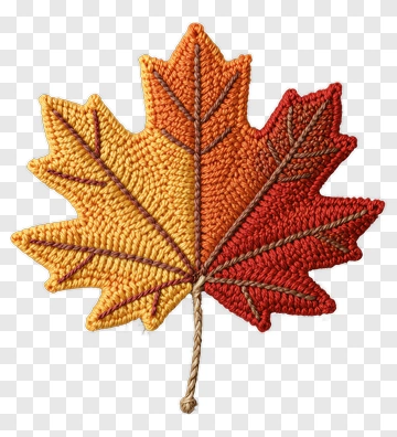 Colorful Felt Maple Leaf PNG