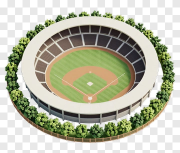 Baseball Stadium Surrounded By Trees PNG