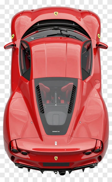 Red Sports Car From Above PNG