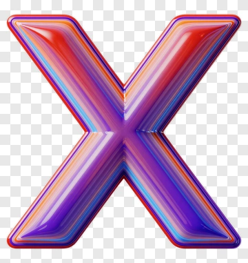 Colorful 3D Letter X PNG