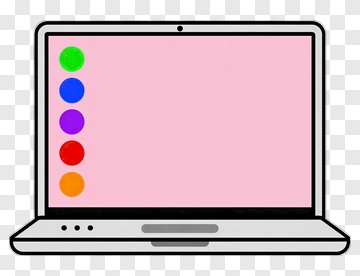 Laptop With Colorful Buttons PNG