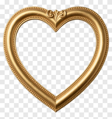 Gold Heart-Shaped Frame PNG