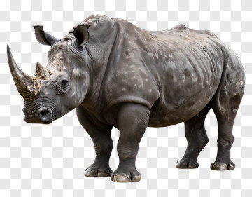 Rhinoceros Standing In Profile PNG