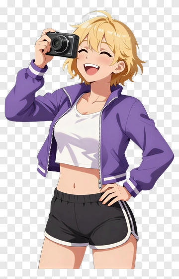 Happy Girl Taking A Photo With A Camera PNG