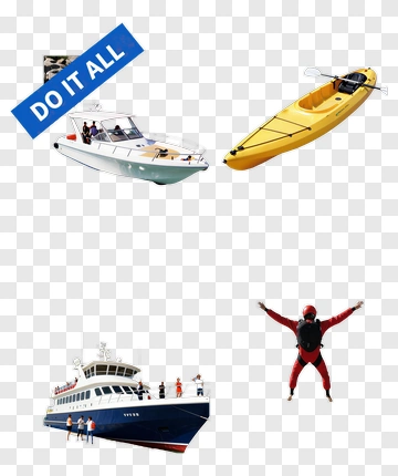 Water Sports Activities With Boats And Kayak PNG