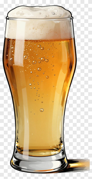 Glass Of Beer With Foam PNG