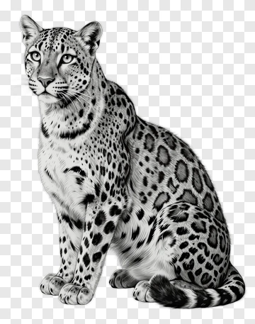 Realistic Leopard Sitting PNG