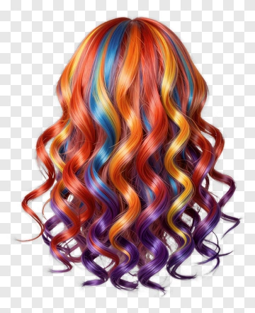 Colorful Wavy Hair PNG