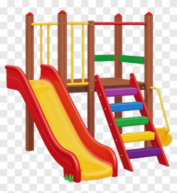 Colorful Playground Slide And Climbing Structure PNG
