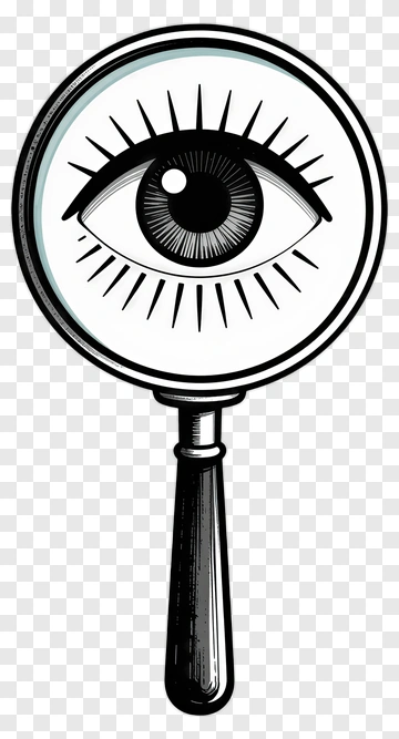 Magnifying Glass With Eye Illustration PNG