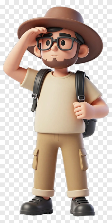 3D Explorer Saluting PNG