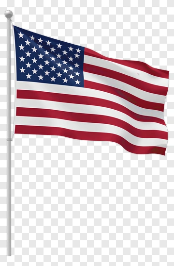 American Flag Waving In The Wind PNG
