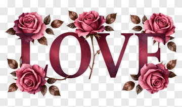 Love With Pink Roses PNG