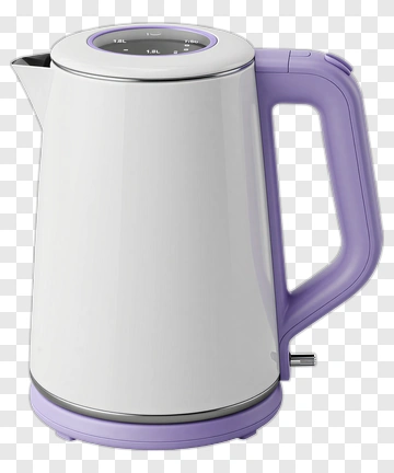 Electric Kettle With Purple Handle PNG