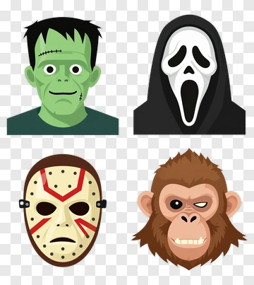 Halloween Masks Collection PNG