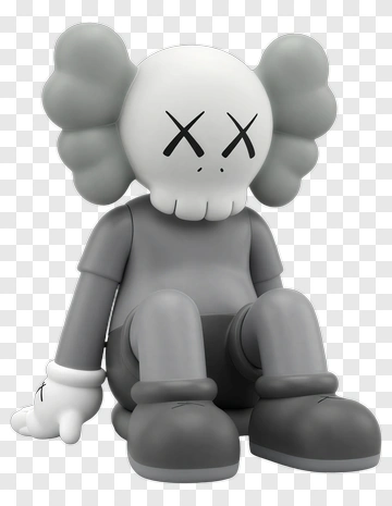 Gray Cartoon Character Sitting PNG