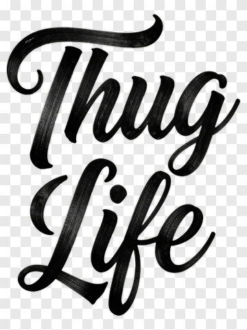 Thug Life Typography Design PNG