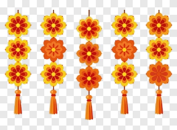 Colorful Decorative Paper Flowers PNG