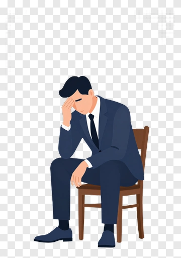 Stressed Businessman Sitting On A Chair PNG