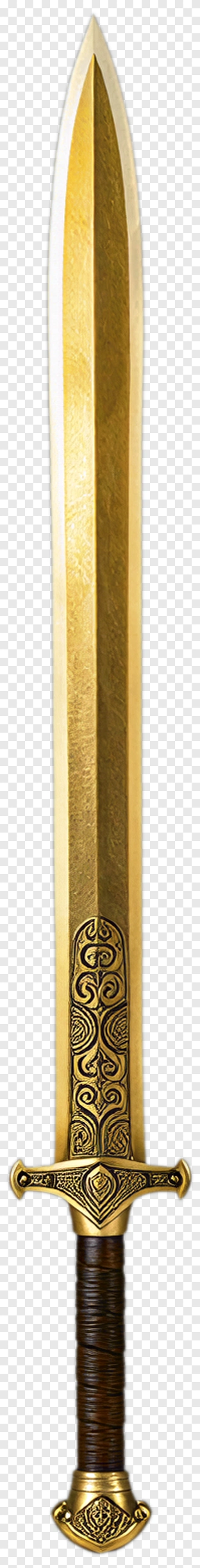Golden Sword With Intricate Design PNG
