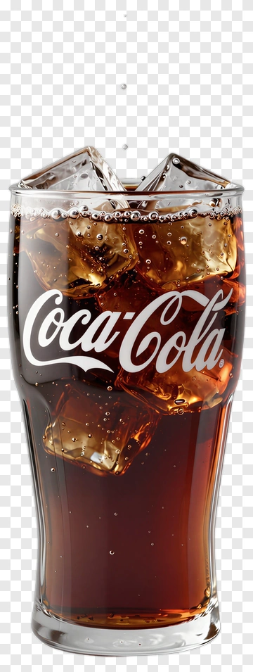 Coca-Cola Glass Filled With Ice Cubes PNG