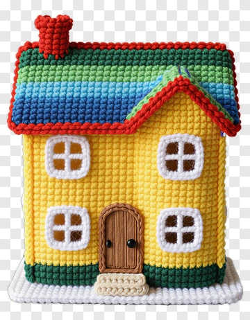 Colorful Felt House PNG