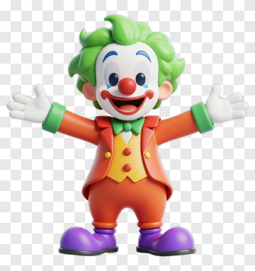 Cartoon Clown With Open Arms PNG
