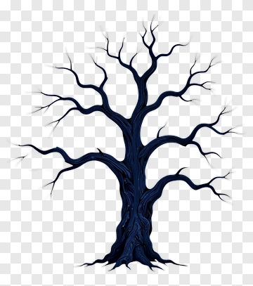 Dark Tree With Twisted Branches PNG