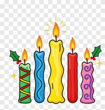 Colorful Candles With Flames PNG