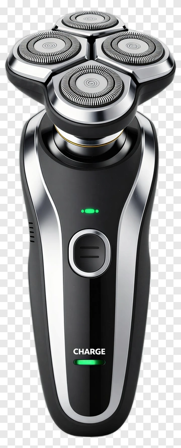 Electric Shaver With Three Rotary Blades PNG