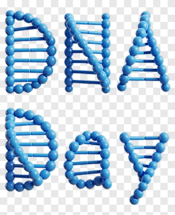 Dna Day Letters Formed With Blue Molecules PNG