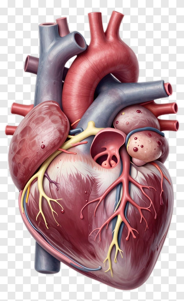 Detailed Anatomical Heart Illustration PNG