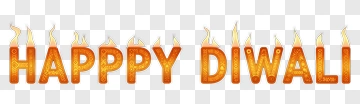 Happy Diwali Text With Flames PNG