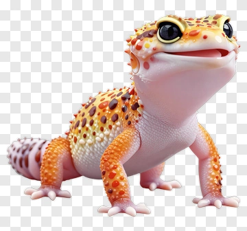 3D Gecko With Colorful Spots PNG