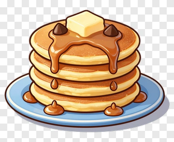 Stack Of Pancakes With Chocolate Chips And Butter PNG