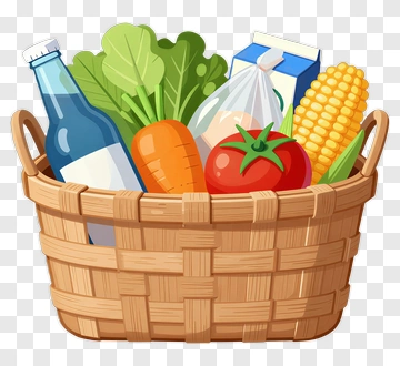 Vegetable And Fruit Basket PNG