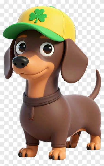 Cartoon Dog Wearing A Green Hat PNG