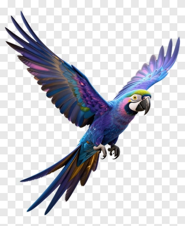 Colorful Parrot Flying PNG