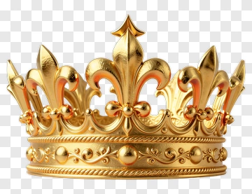Golden Crown With Fleur-De-Lis Design PNG