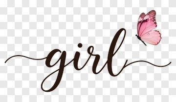 Girl With Butterfly PNG