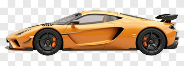 Orange Sports Car PNG