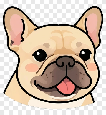 Cartoon French Bulldog Head PNG